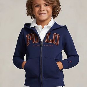 NWT Ralph Lauren Boys 3T Logo Fleece Full-Zip Hoodie
